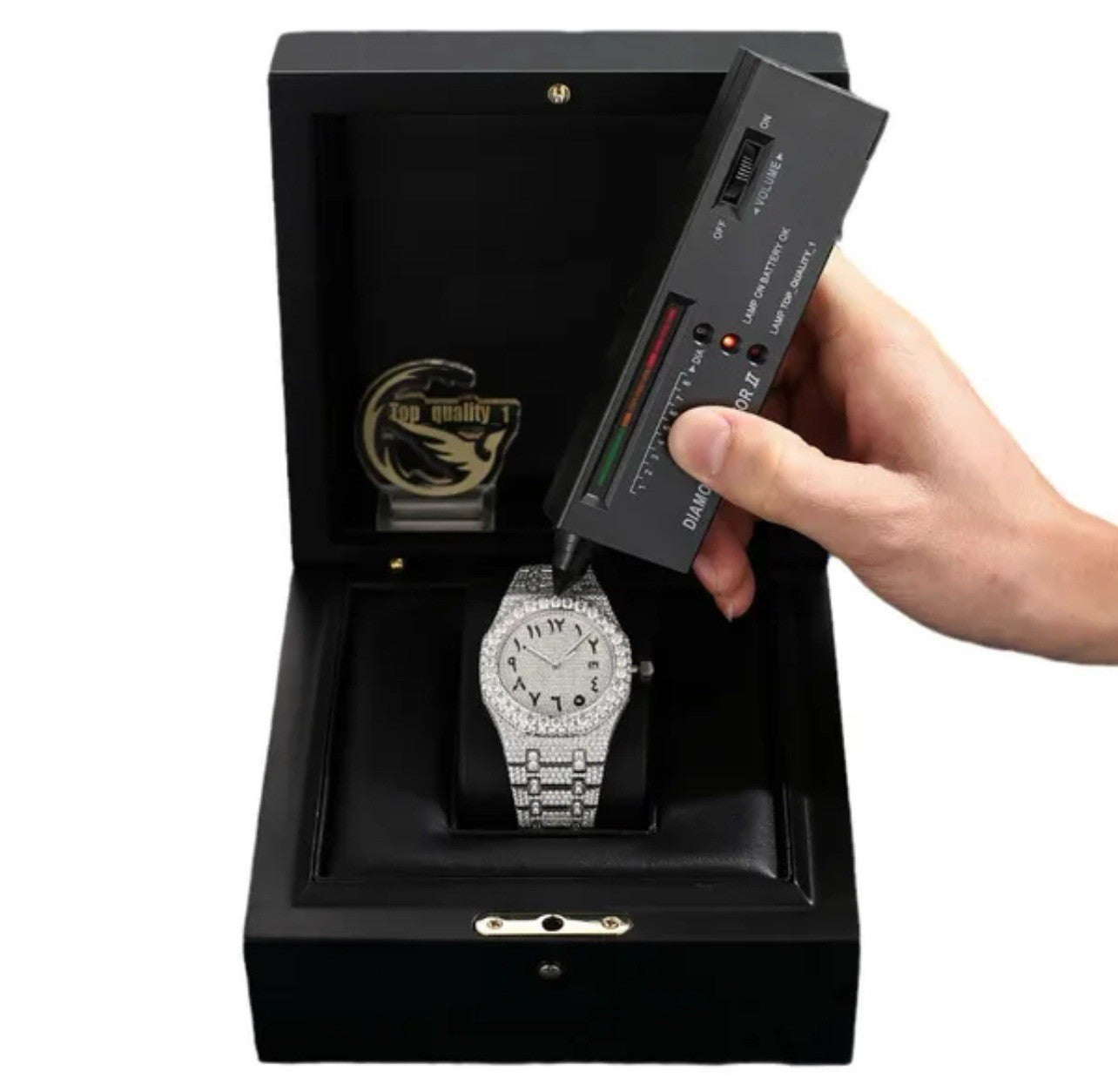 Buss down Icy Automatic VVV Mossanite Designer Watch: Comes with Box and GRA