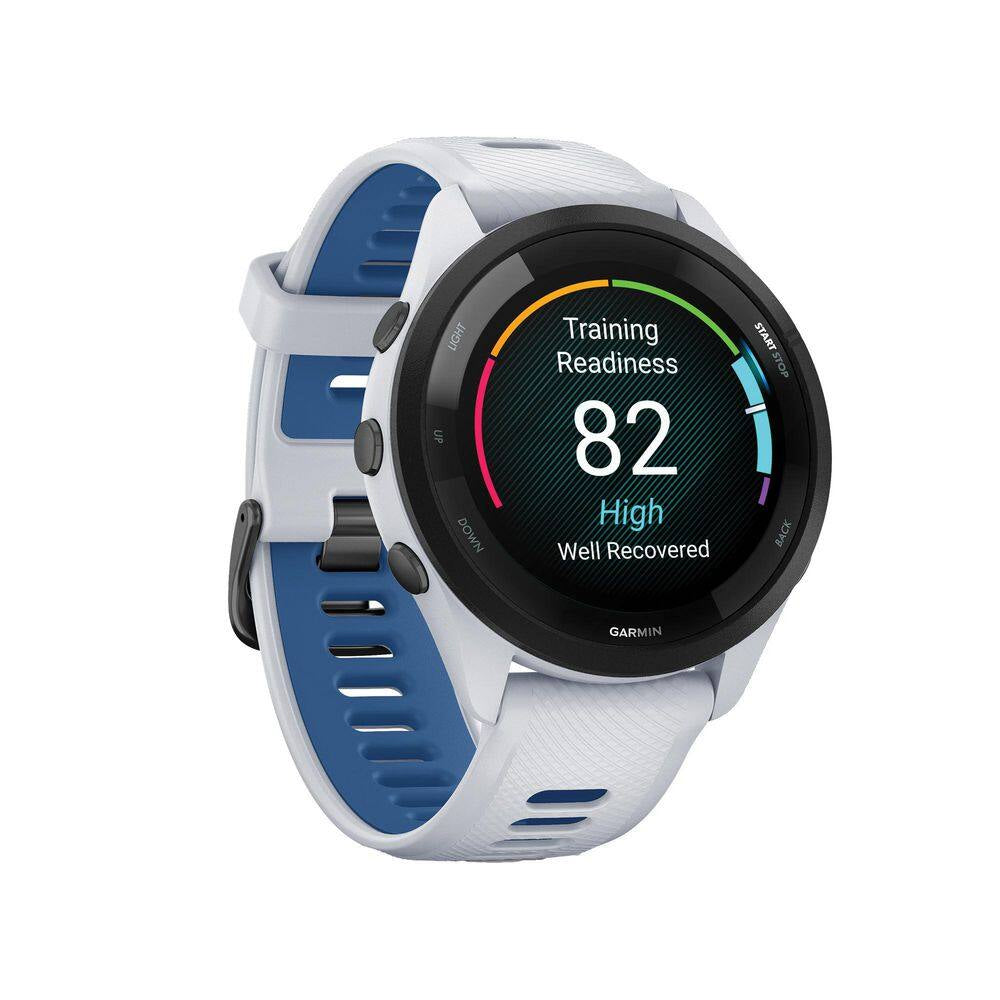 Forerunner 265 Running Smartwatch with Black Bezel 1.81 X .51 in White