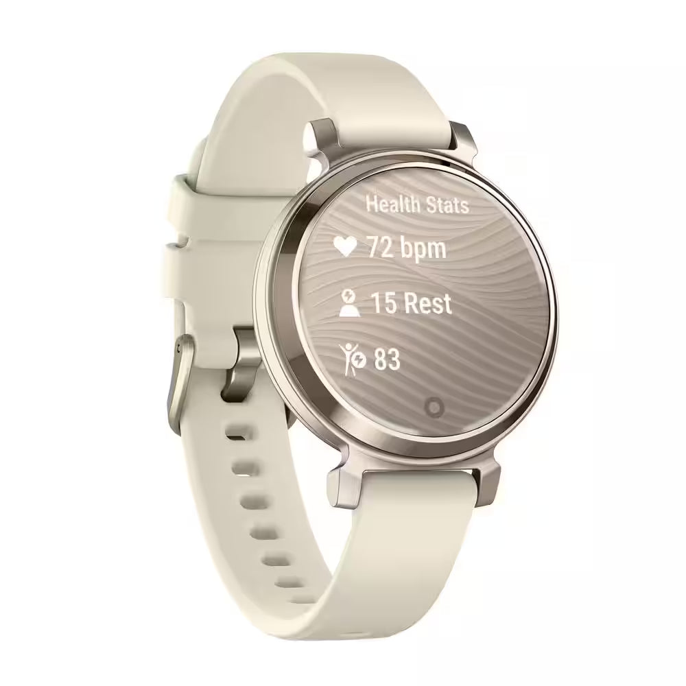 Lily 2-Heatlh and Fitness Smartwatch with Anodized Aluminum Bezel/Case and Silicone Band 1.4 X .4 in Cream Gold