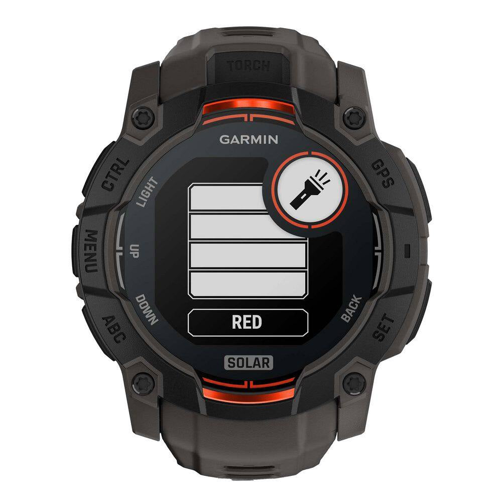 Instinct 3 45 Mm Solar GPS Smartwatch Black with Black Silicone Band 1.96 X .56 In.