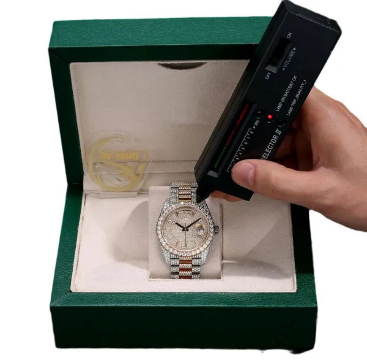 Buss down Icy Automatic VVV Mossanite Designer Watch: Comes with Box and GRA
