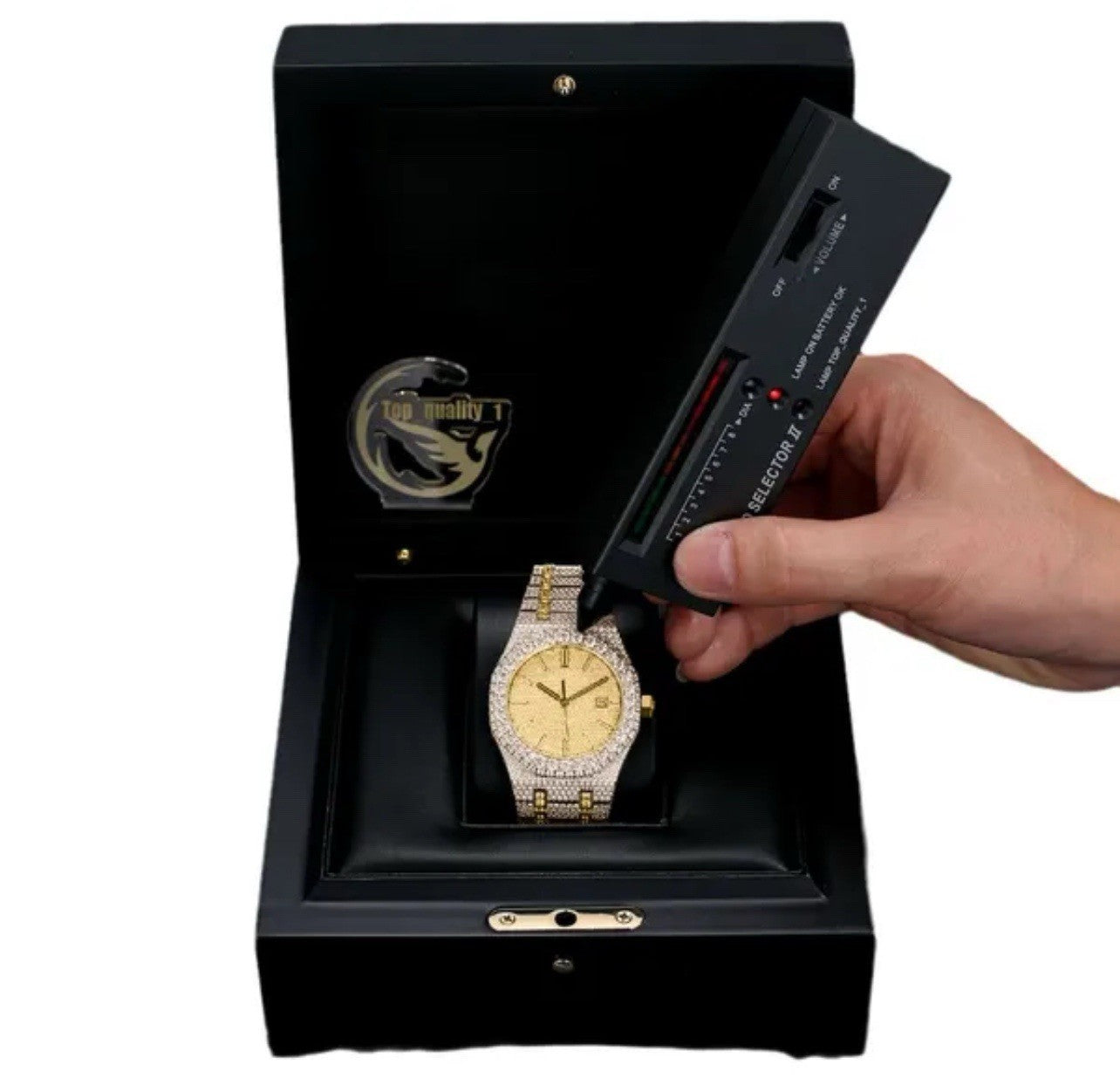 Buss down Icy Automatic VVV Mossanite Designer Watch: Comes with Box and GRA