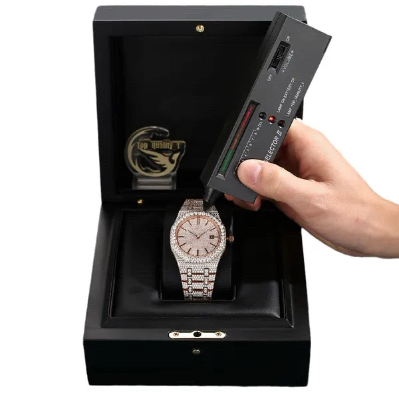 Buss down Icy Automatic VVV Mossanite Designer Watch: Comes with Box and GRA