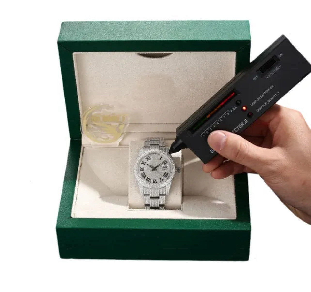 Buss down Icy Automatic VVV Mossanite Designer Watch: Comes with Box and GRA