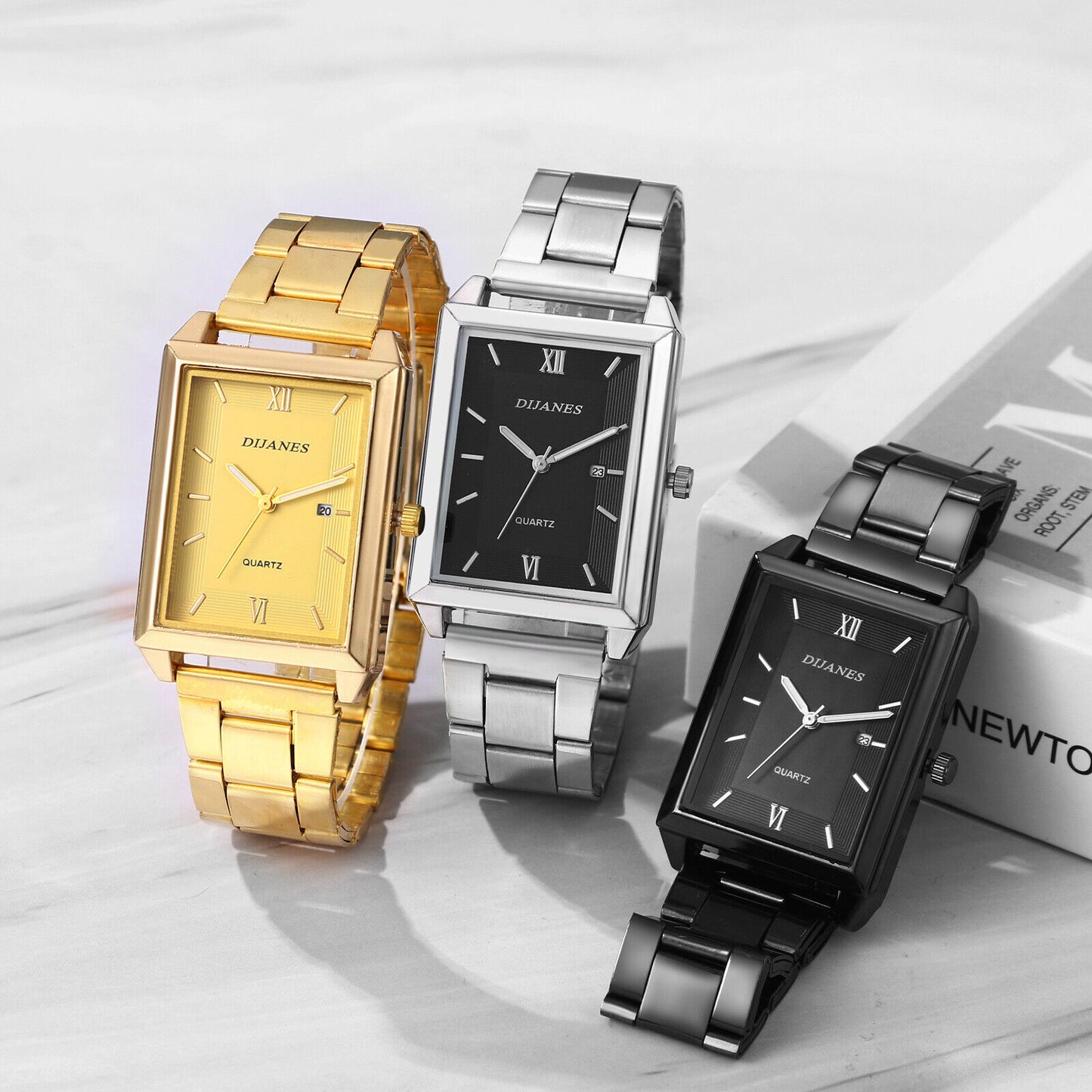 Women'S Classic Charm Rectangular Wrist Watch Analog Quartz Date Dress Watches