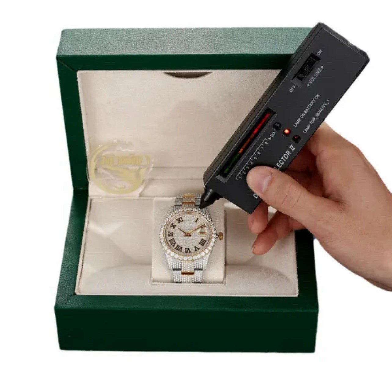 Buss down Icy Automatic VVV Mossanite Designer Watch: Comes with Box and GRA