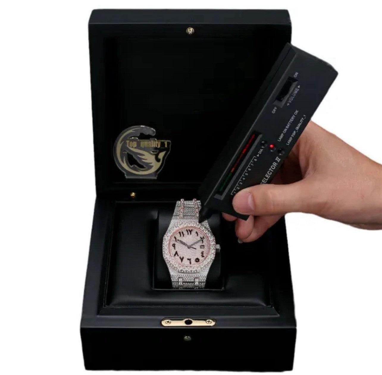 Buss down Icy Automatic VVV Mossanite Designer Watch: Comes with Box and GRA