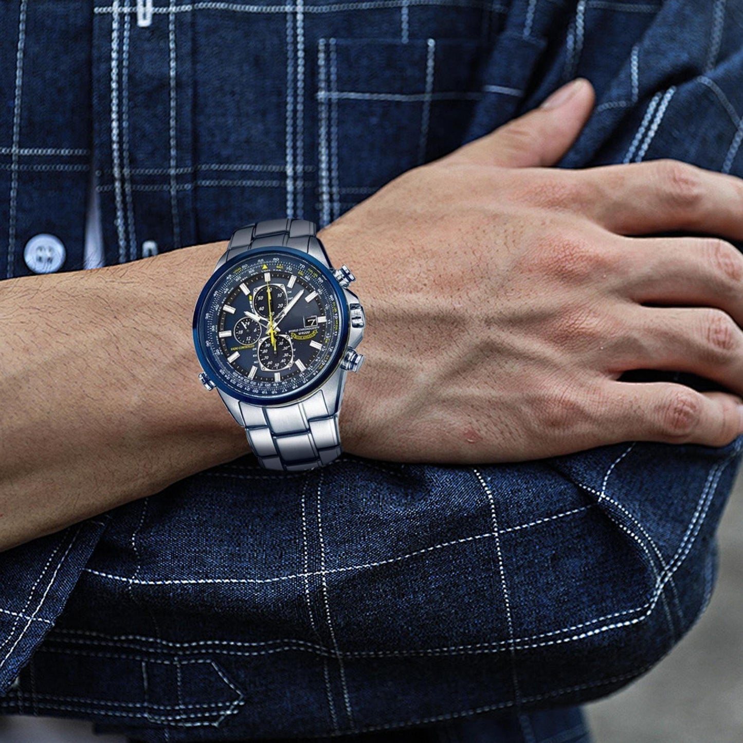 CITIZEN Blue Angels Men'S Watch Fashion Steel Blue Quartz Watch Wristwatch