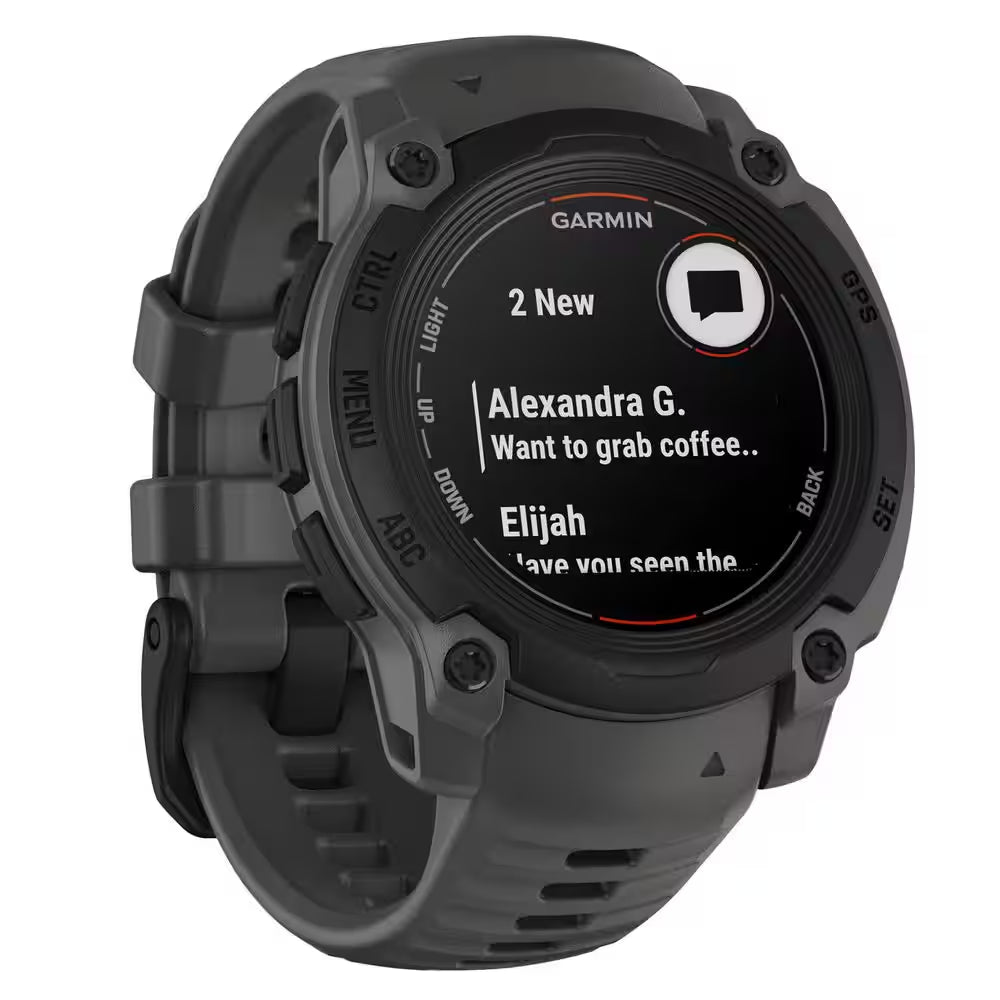 Instinct E 40 Mm GPS Smartwatch with Silicone Band 1.57 X .53 In. Black and Charcoal