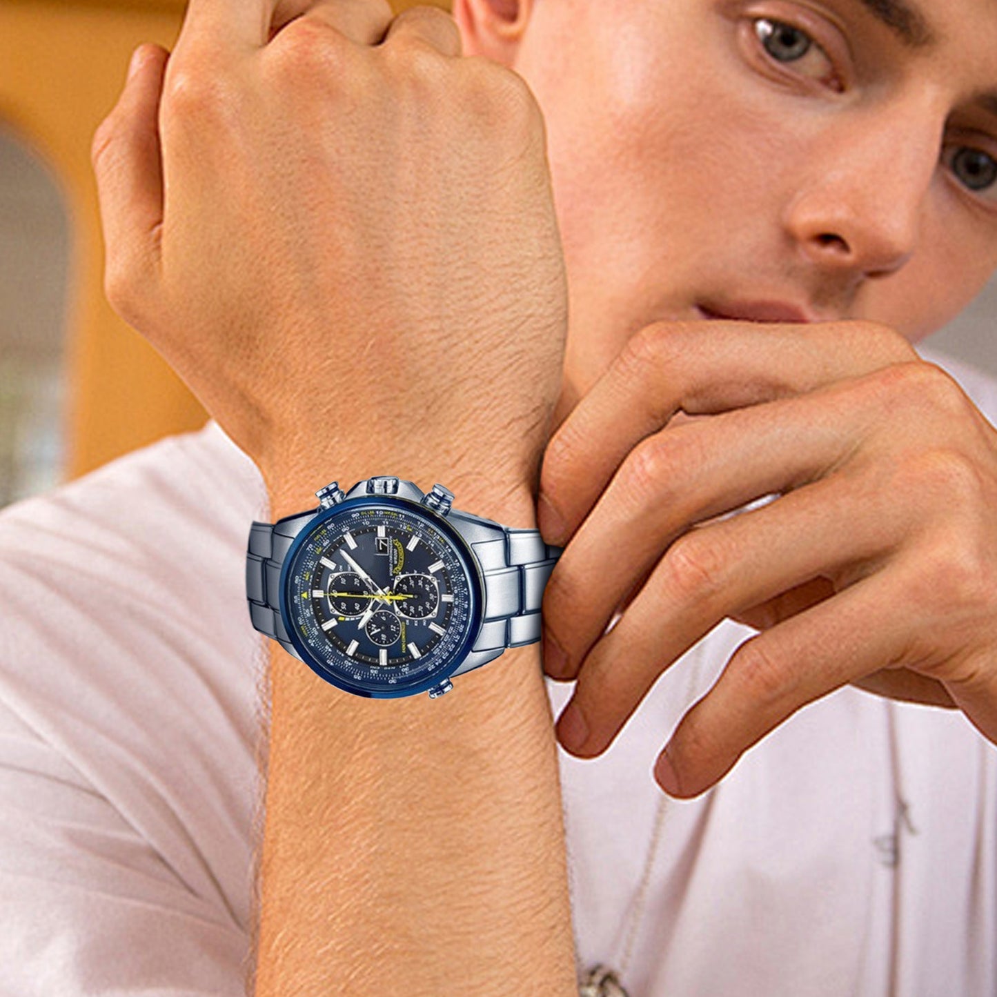 CITIZEN Blue Angels Men'S Watch Fashion Steel Blue Quartz Watch Wristwatch