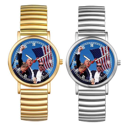 2024 US Election Trump Incident Elastic Slim Quartz Wrist Watch for Men Women
