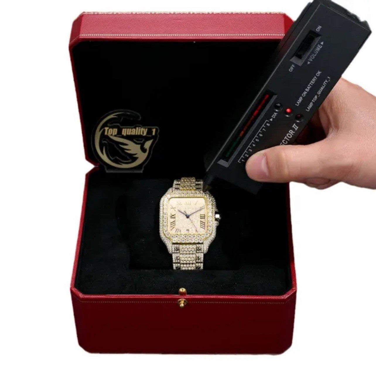 Buss down Icy Automatic VVV Mossanite Designer Watch: Comes with Box and GRA