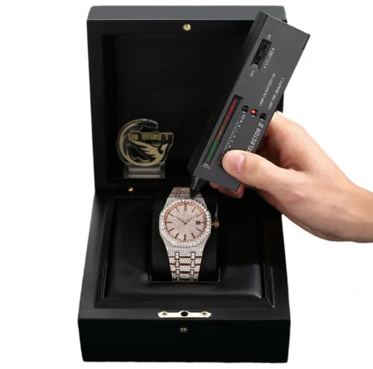 Buss down Icy Automatic VVV Mossanite Designer Watch: Comes with Box and GRA