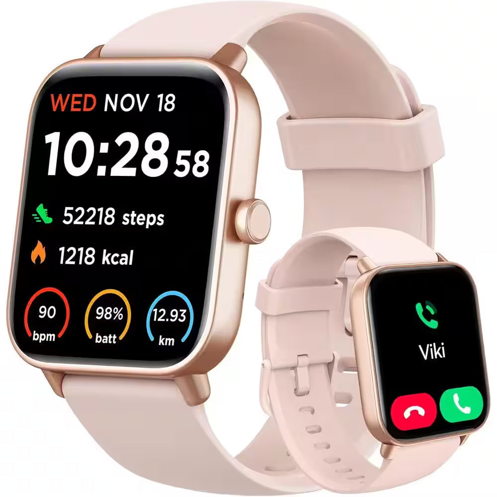 1.8 In. Smart Watch for Women Android and Iphone with Bluetooth Call (Answer/Make), Alexa Built-In Heart Rate, Pink
