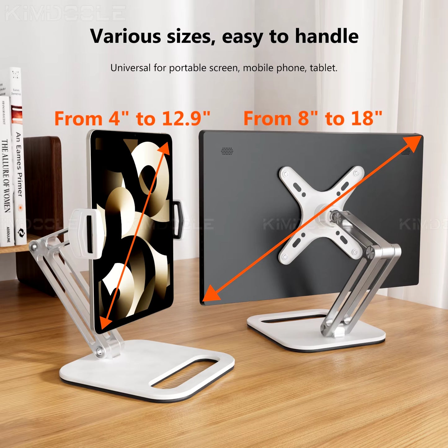 Portable Monitor Stand Height Adjustable Vesa Monitor Tablet Stand Free Standing Low Profile Desk Mount Monitor Support