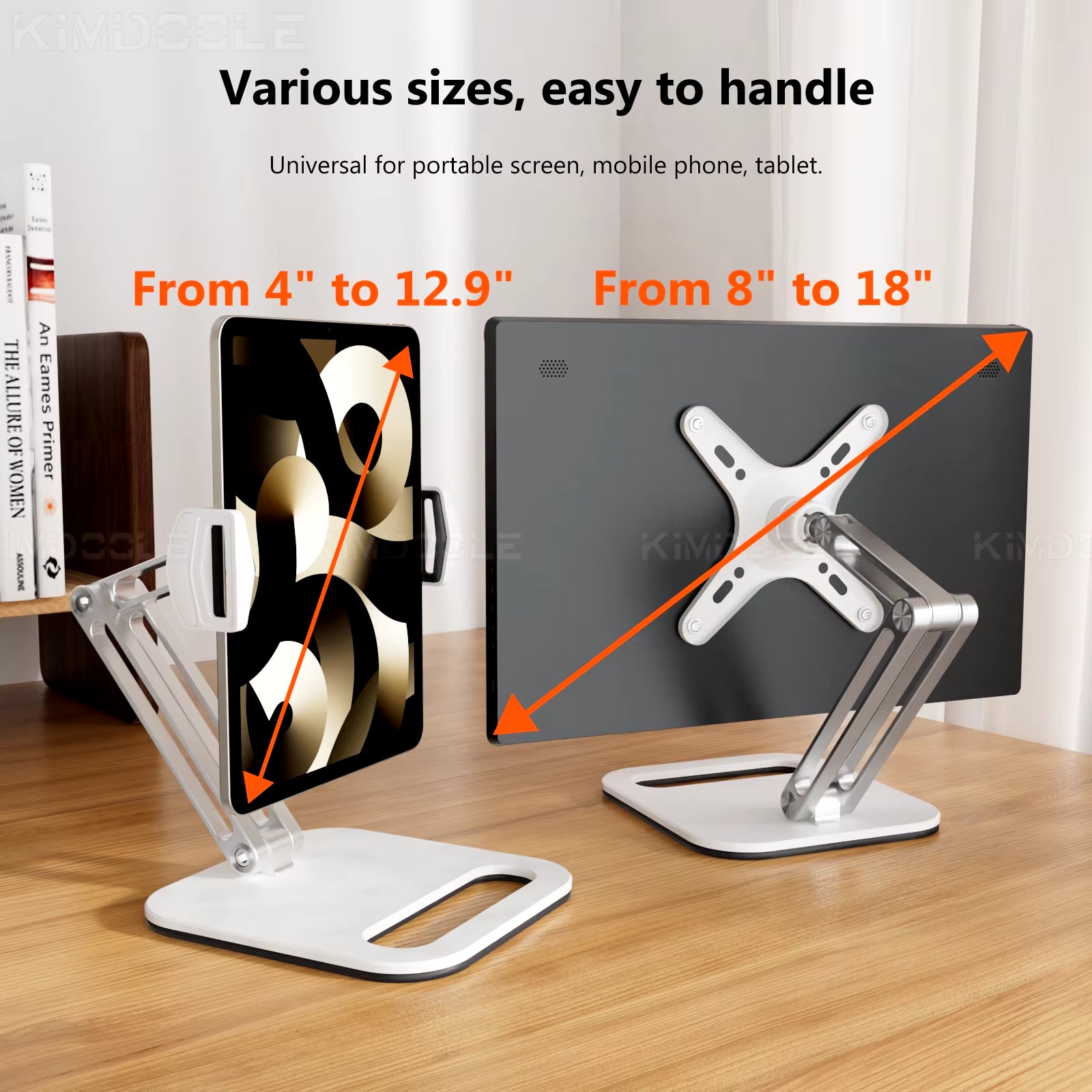 Portable Monitor Stand Height Adjustable Vesa Monitor Tablet Stand Free Standing Low Profile Desk Mount Monitor Support