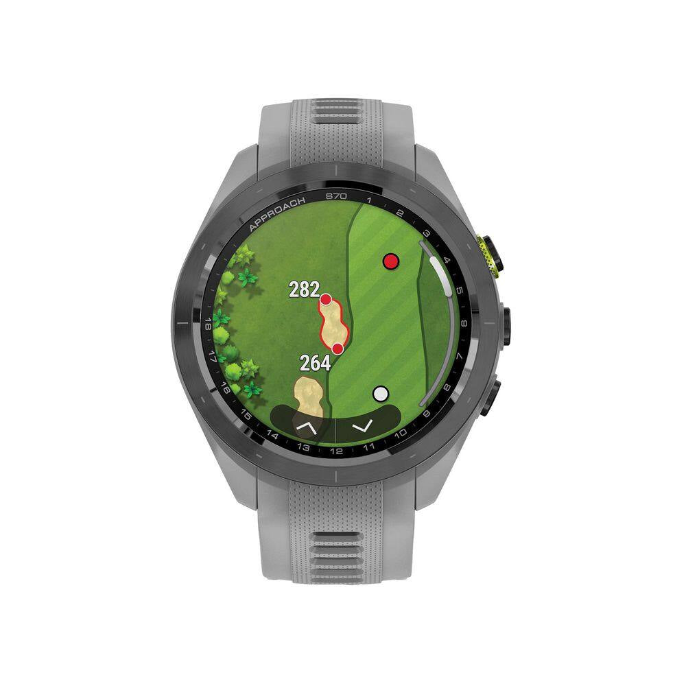 Approach S70 Golf Smartwatch with 42-Mm Case and Black Ceramic Bezel (Powder Gray)