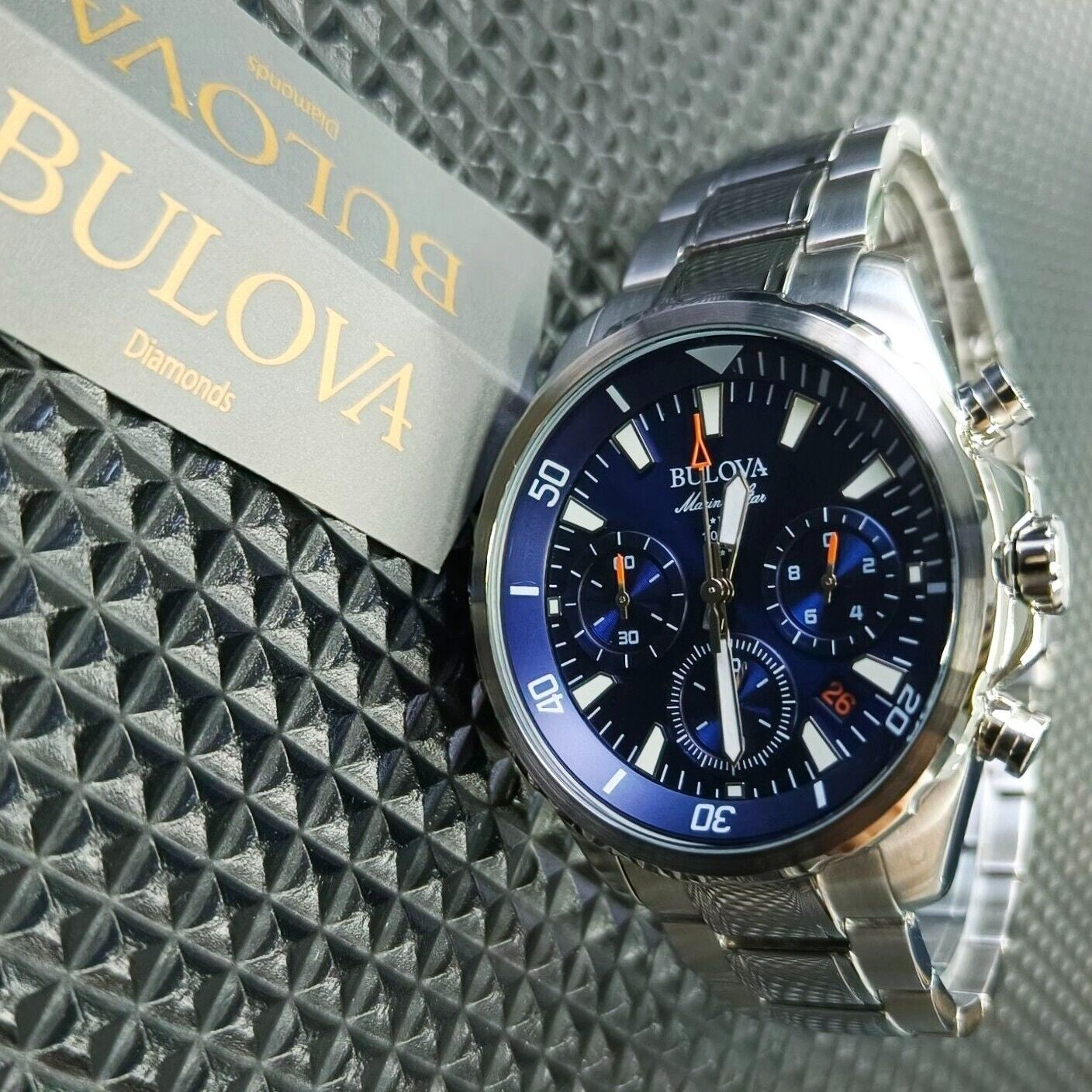 Bulova - Marine Star Blue Men'S Quartz Watch with Tag, New (96B256)