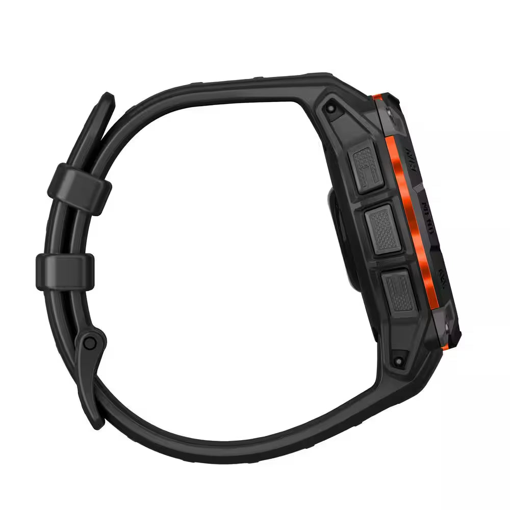 Instinct 3 45 Mm Solar GPS Smartwatch Black with Black Silicone Band 1.77 X .58 In.