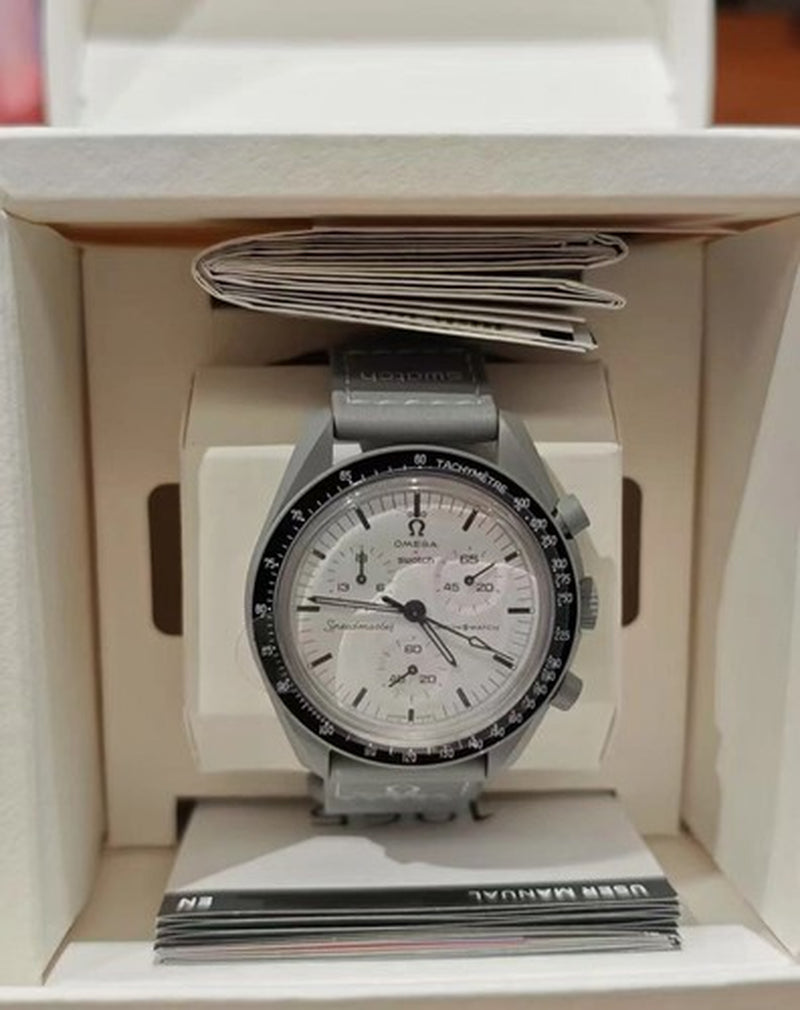 Swatch X OMEGA BIOCERAMIC Moonswatch 1965 Gray/White SO33M106 A1