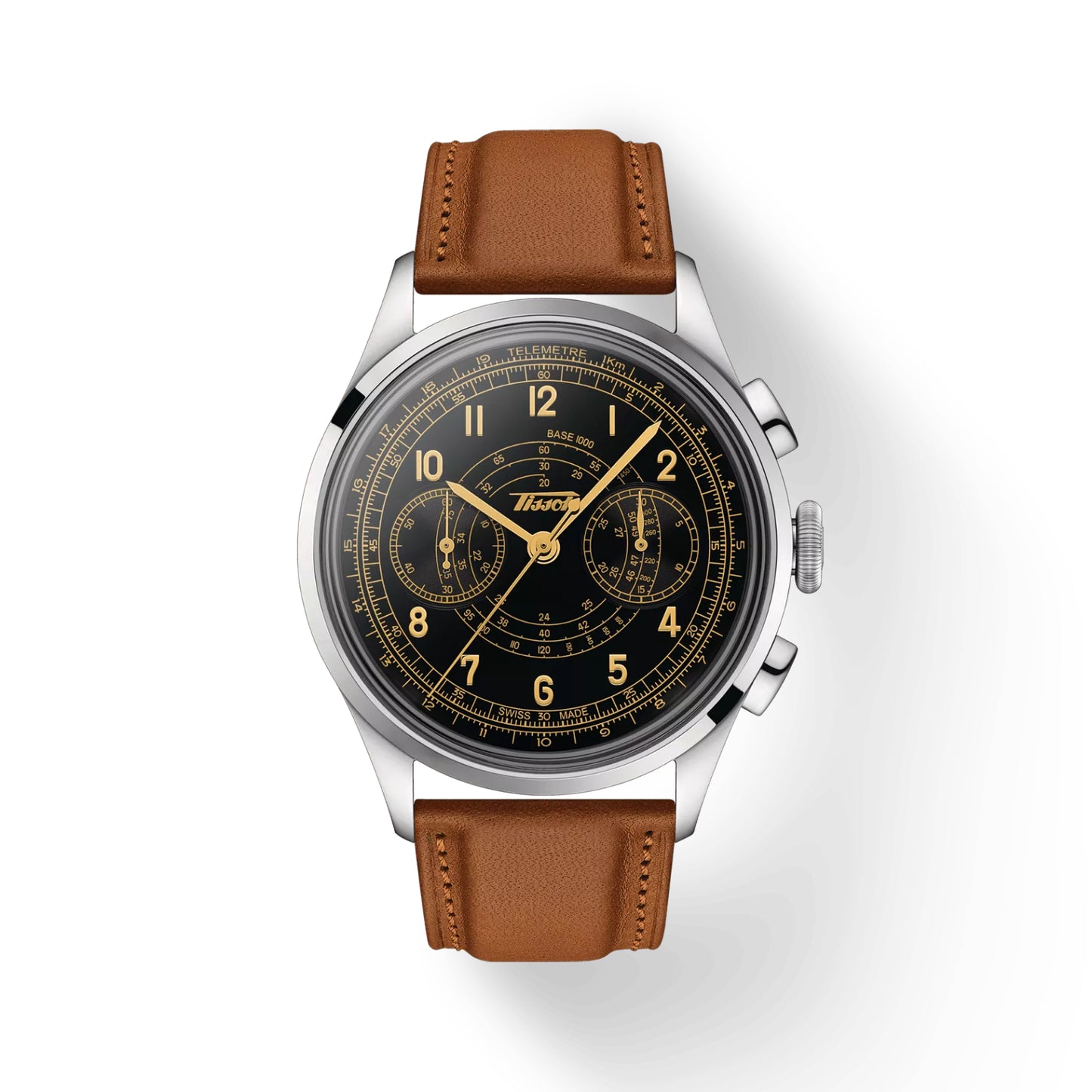 Tissot Telemeter 1938 Brown Leather Strap Men'S Watch T1424621605200