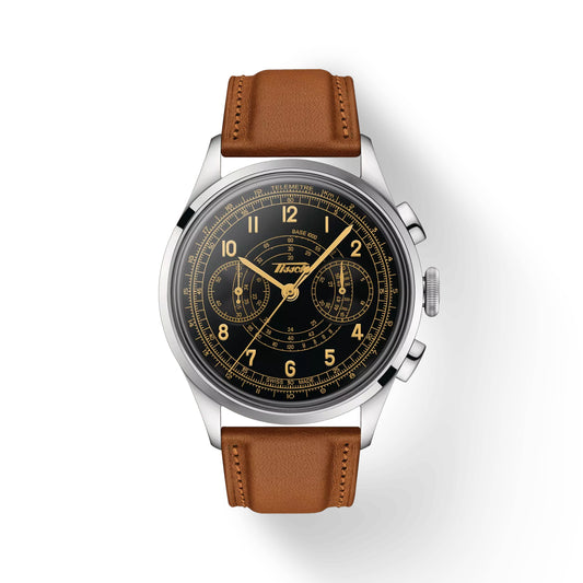 Tissot Telemeter 1938 Brown Leather Strap Men'S Watch T1424621605200