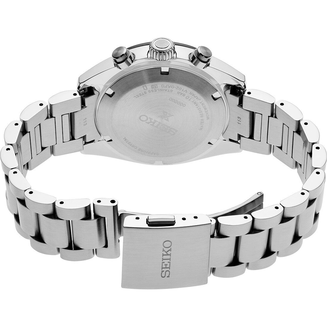 New Seiko Prospex Speedtimer White Dial Stainless Steel Bracelet Watch SSC813