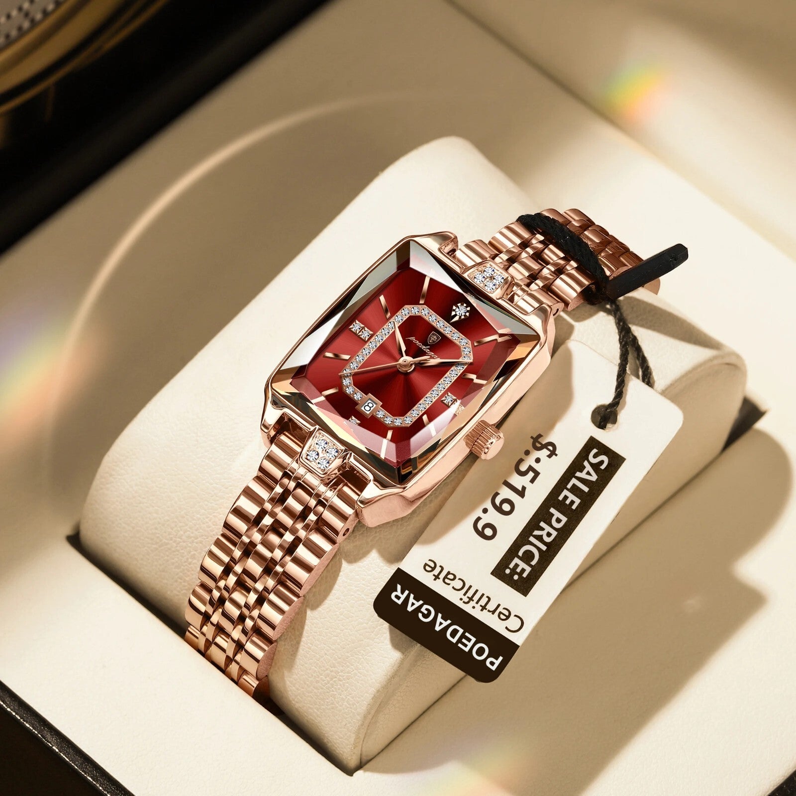 New Elegant Women'S Waterproof Stainless Steel Quartz Watch with Date Display