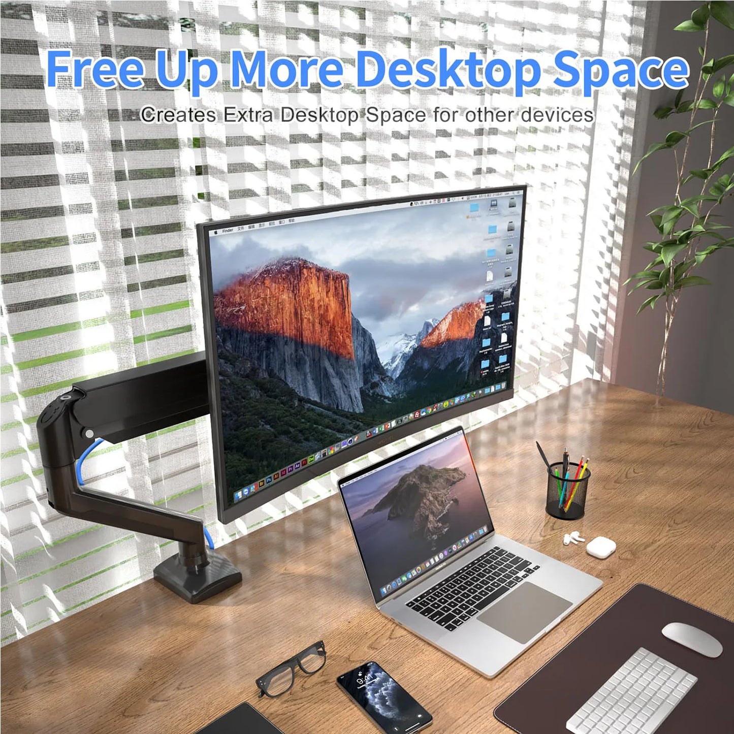 Single/Dual Monitor Mounting Bracket Desktop Universal Extendable Monitor Stand