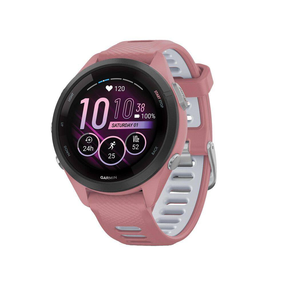 Forerunner 265S Running Smartwatch with Black Bezel 1.64 X .51 in Pink