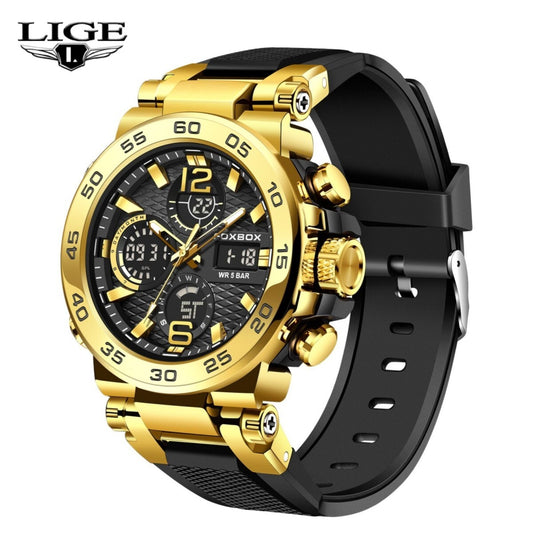 Men'S Diver Sport Wristwatch Digital Analog Quartz LED Waterproof Luxury Watches