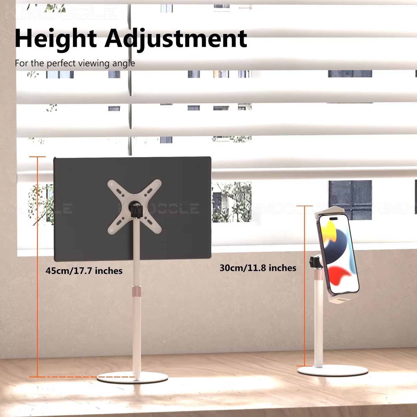 Portable Monitor Stand Height Adjustable Vesa Monitor Tablet Stand Free Standing Low Profile Desk Mount Monitor Support