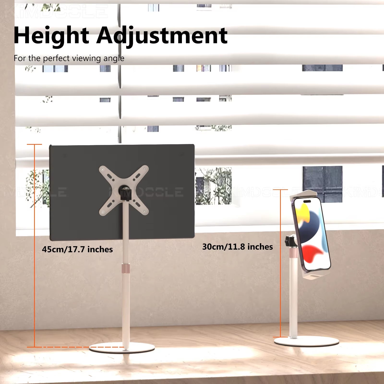 Portable Monitor Stand Height Adjustable Vesa Monitor Tablet Stand Free Standing Low Profile Desk Mount Monitor Support