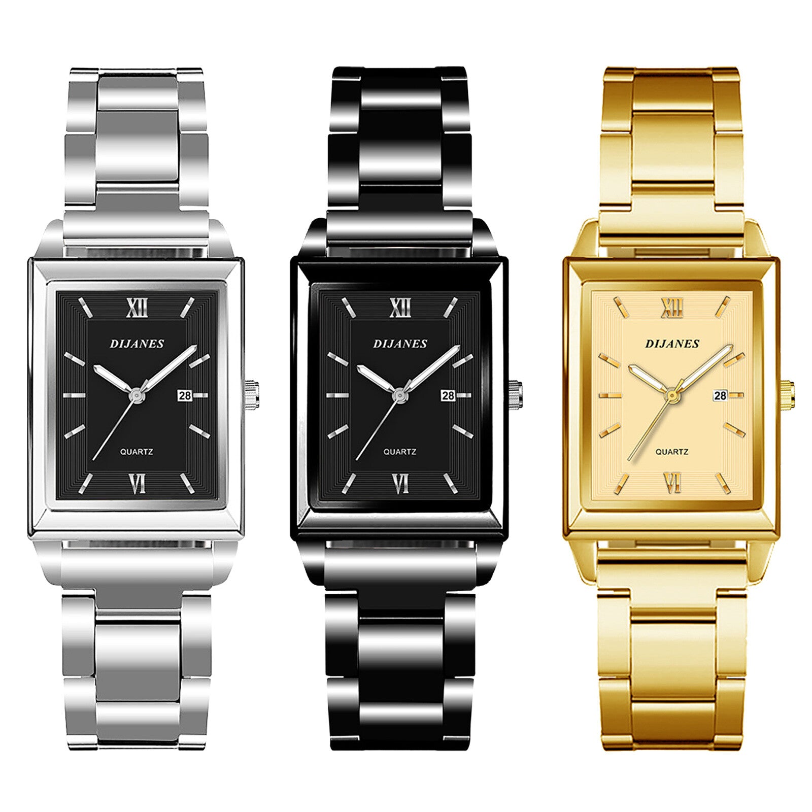 Women'S Classic Charm Rectangular Wrist Watch Analog Quartz Date Dress Watches