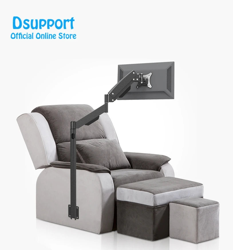 Heavy Duty 13"-27" LCD Monitor Floor Stand / Sofa Side Fixed TV Mount Computer Monitor Holder Arm LD216