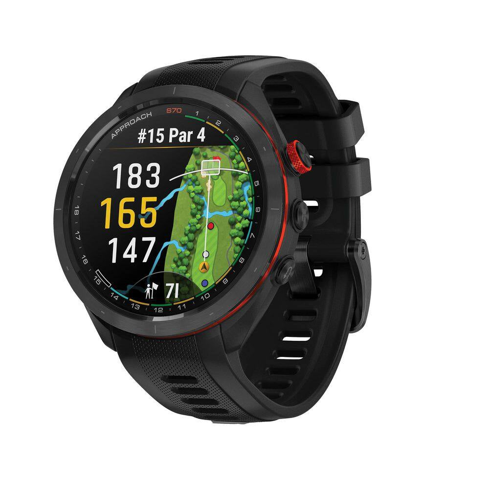 Approach S70 Golf Smartwatch with 42-Mm Case and Black Ceramic Bezel (Black)