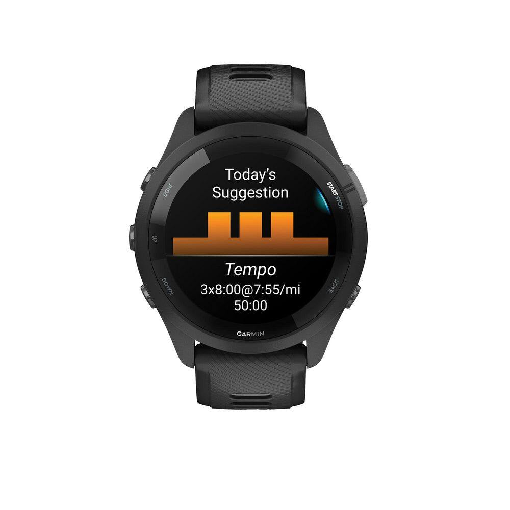 Forerunner 265 Running Smartwatch with Black Bezel 1.81 X .51 in Black