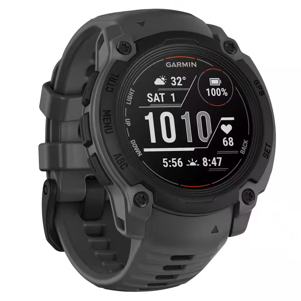 Instinct E 40 Mm GPS Smartwatch with Silicone Band 1.57 X .53 In. Black and Charcoal