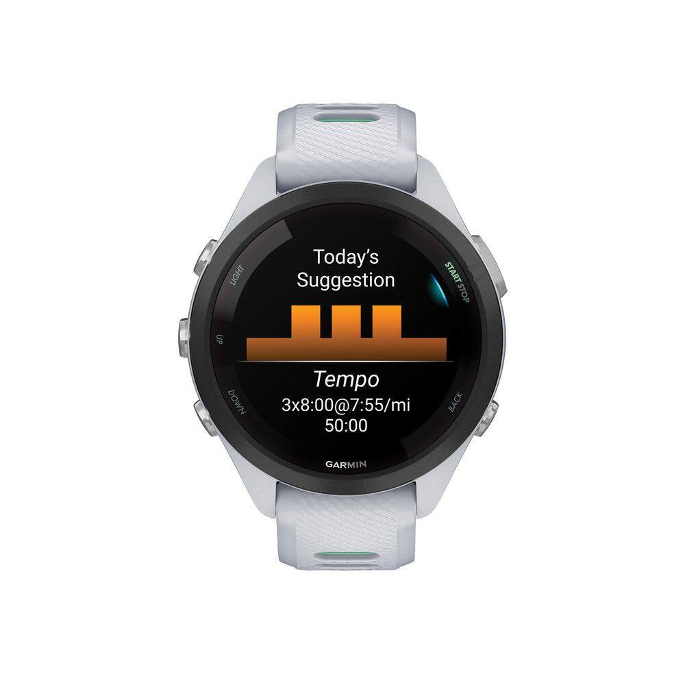 Forerunner 265S Running Smartwatch with Black Bezel 1.64 X .51 in White