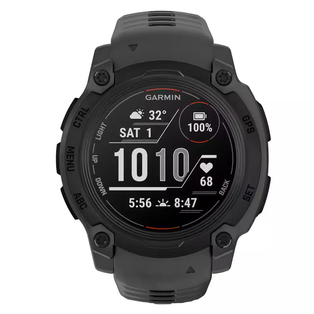 Instinct E 40 Mm GPS Smartwatch with Silicone Band 1.57 X .53 In. Black and Charcoal