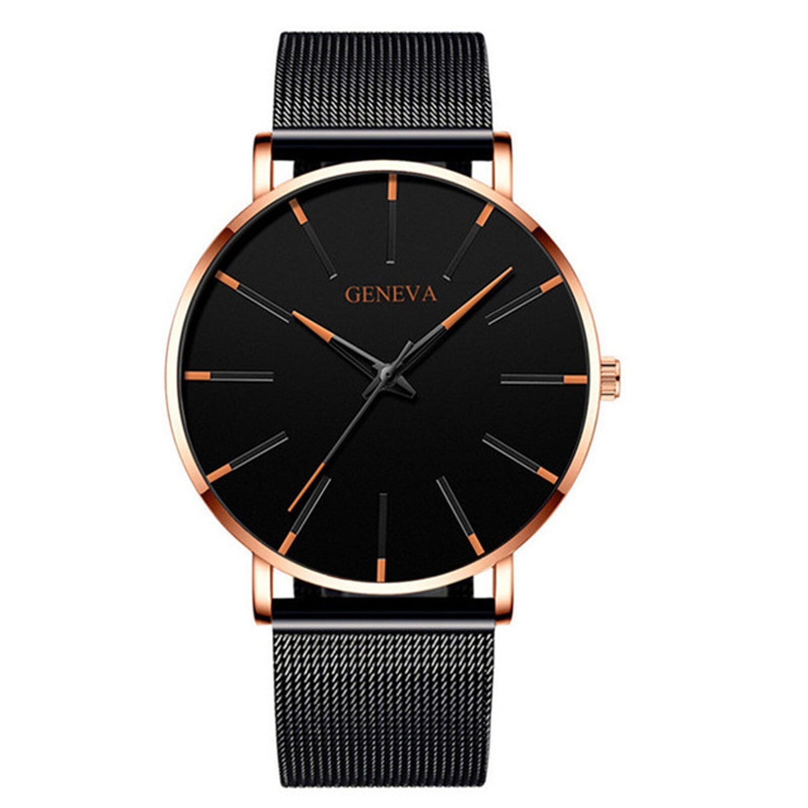 Men'S Fashion Ultra Thin Watches Business Stainless Steel Mesh Quartz Watch