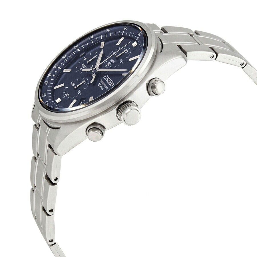 Seiko Men'S Chronograph Quartz Blue Dial Watch - SSB377P1 NEW