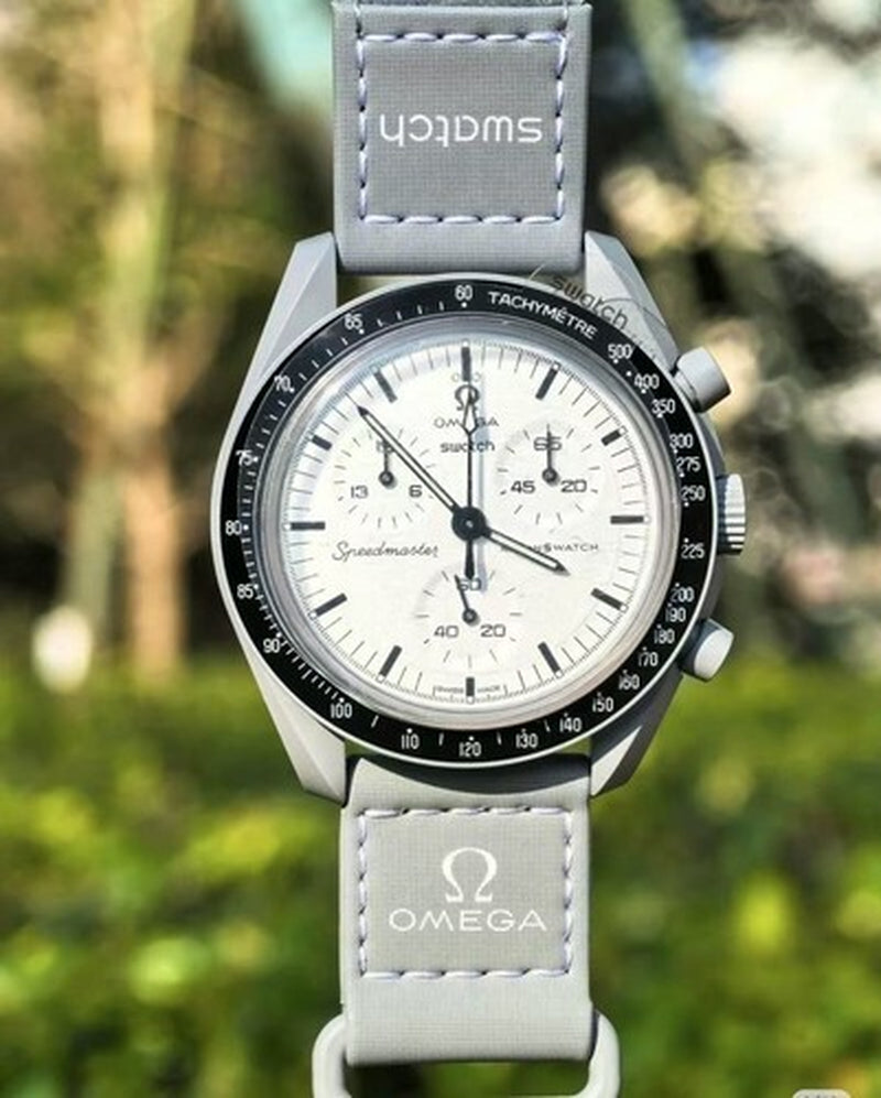 Swatch X OMEGA BIOCERAMIC Moonswatch 1965 Gray/White SO33M106 A1