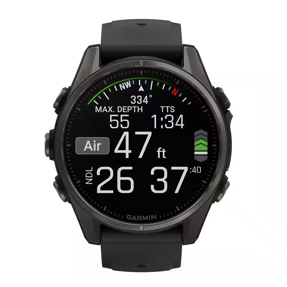 Fenix 8 AMOLED Multisport 43-Mm GPS Watch with Silicone Band 1.69 X .54 in Black