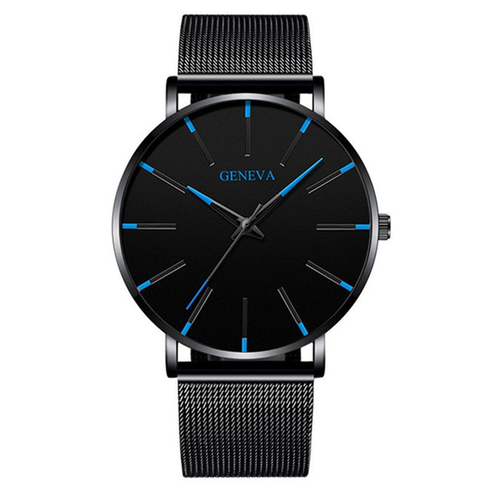 Men'S Fashion Ultra Thin Watches Business Stainless Steel Mesh Quartz Watch