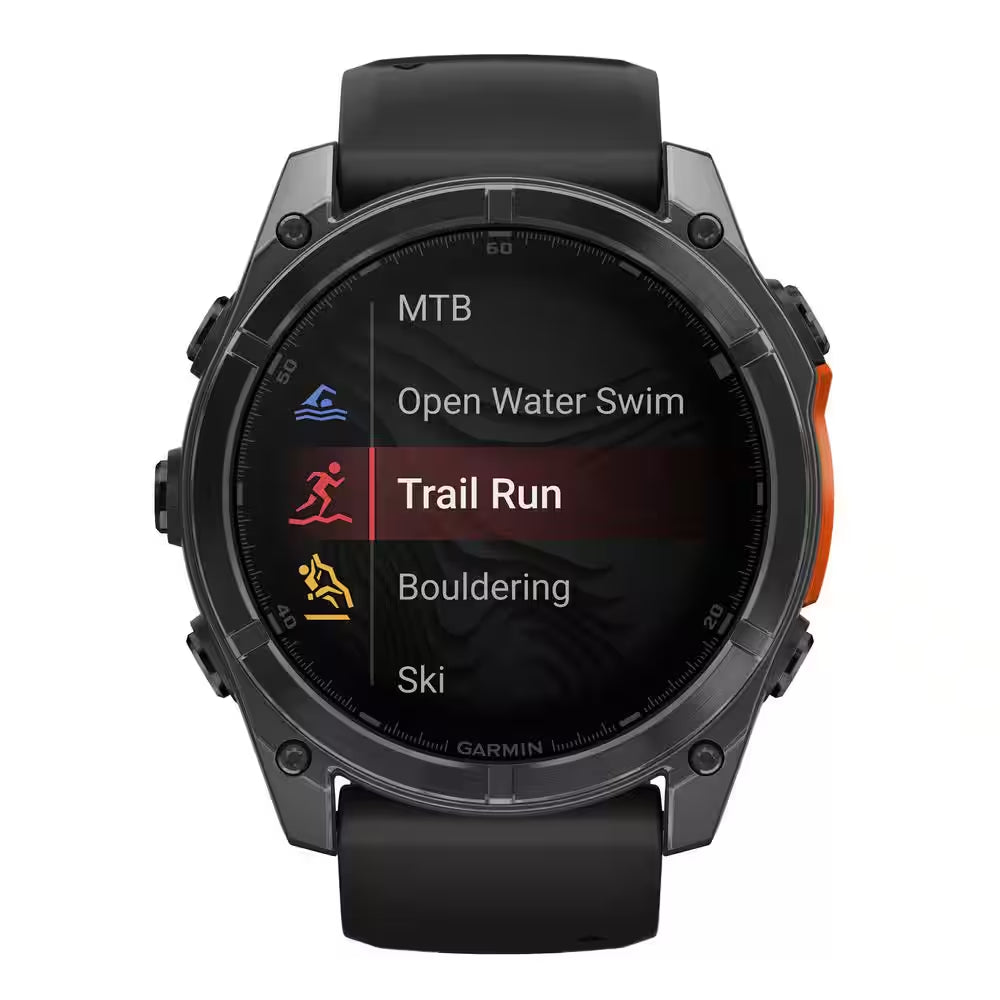 Fenix 8 AMOLED Multisport 51-Mm GPS Watch with Silicone Band 2 X .58 in Slate Gray and Black