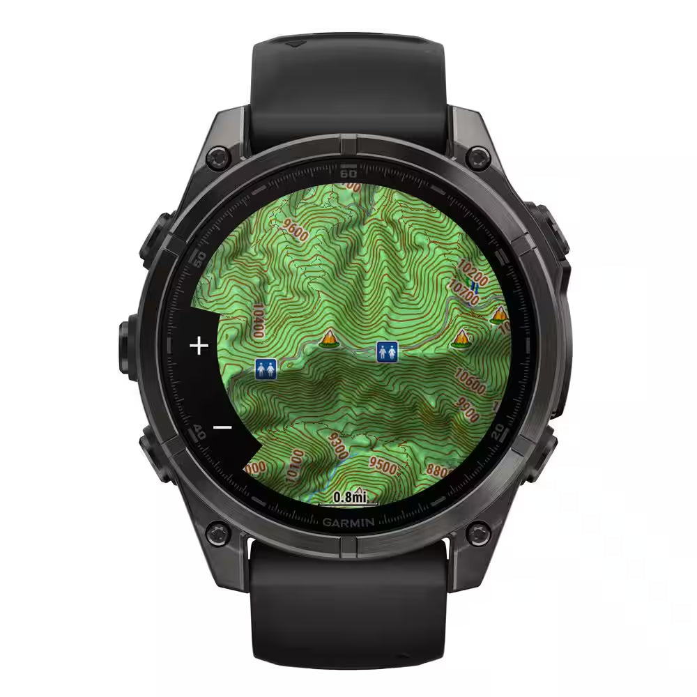 Fenix 8 AMOLED Multisport 47-Mm GPS Watch with Silicone Band 1.85 X .54 in Black