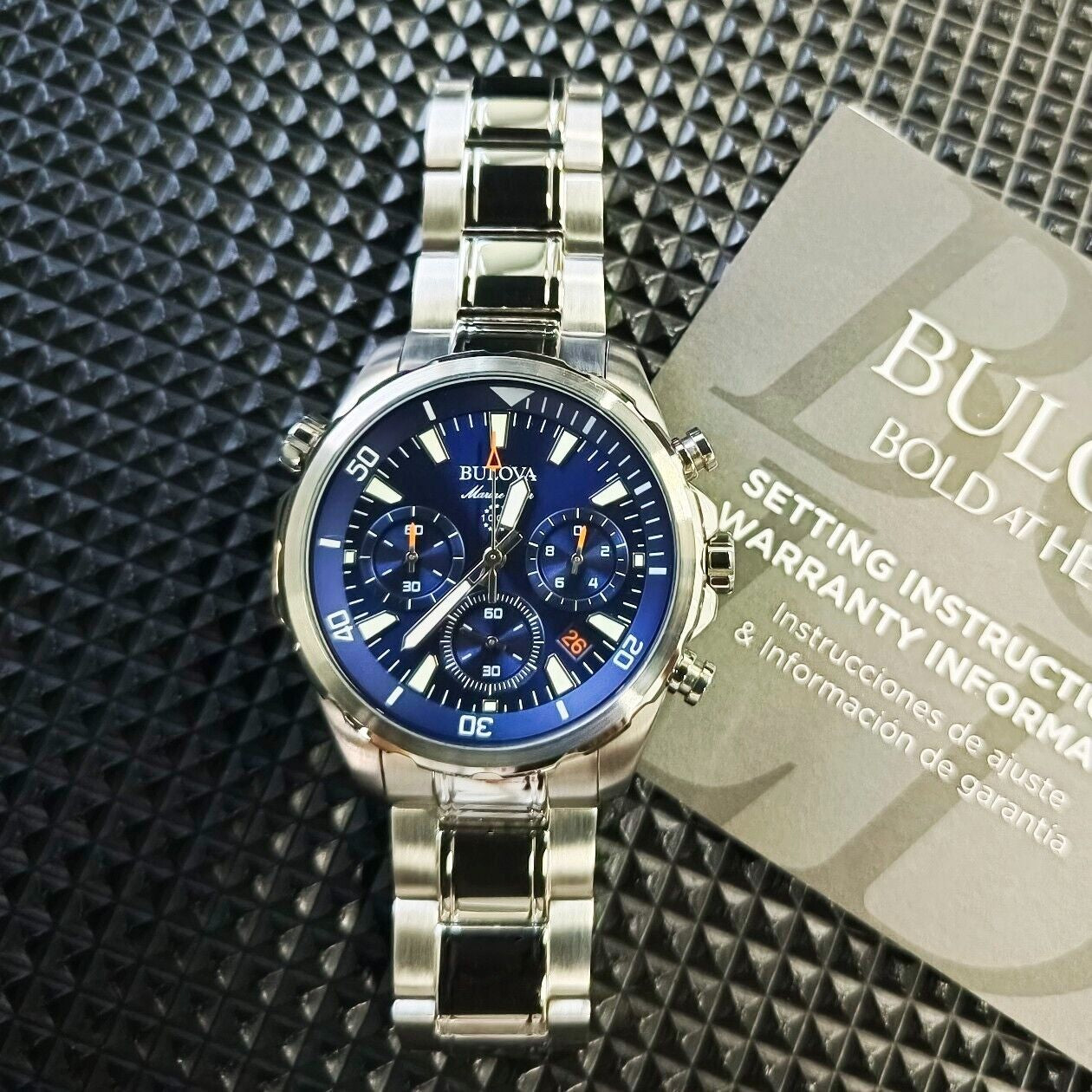 Bulova - Marine Star Blue Men'S Quartz Watch with Tag, New (96B256)