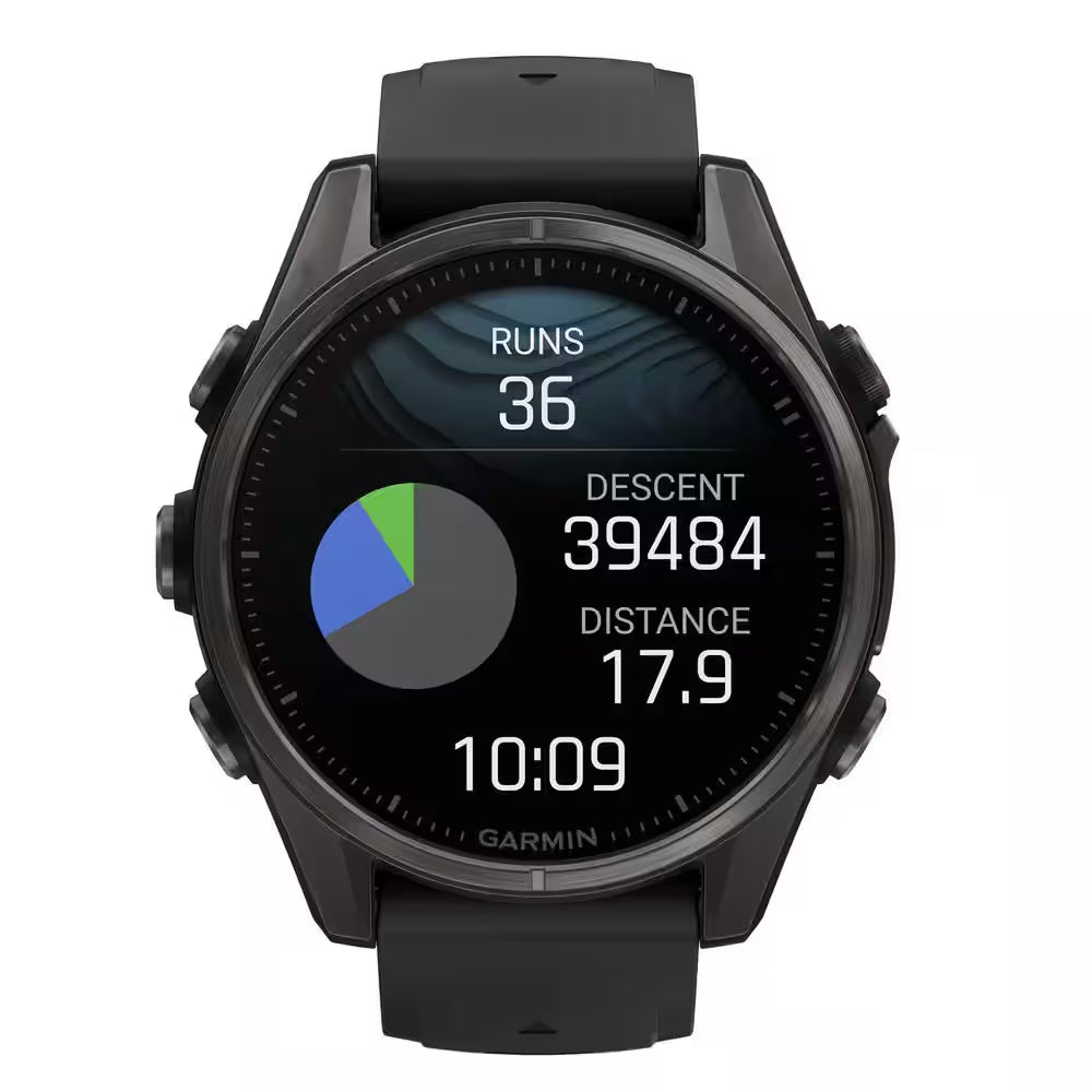 Fenix 8 AMOLED Multisport 43-Mm GPS Watch with Silicone Band 1.69 X .54 in Black