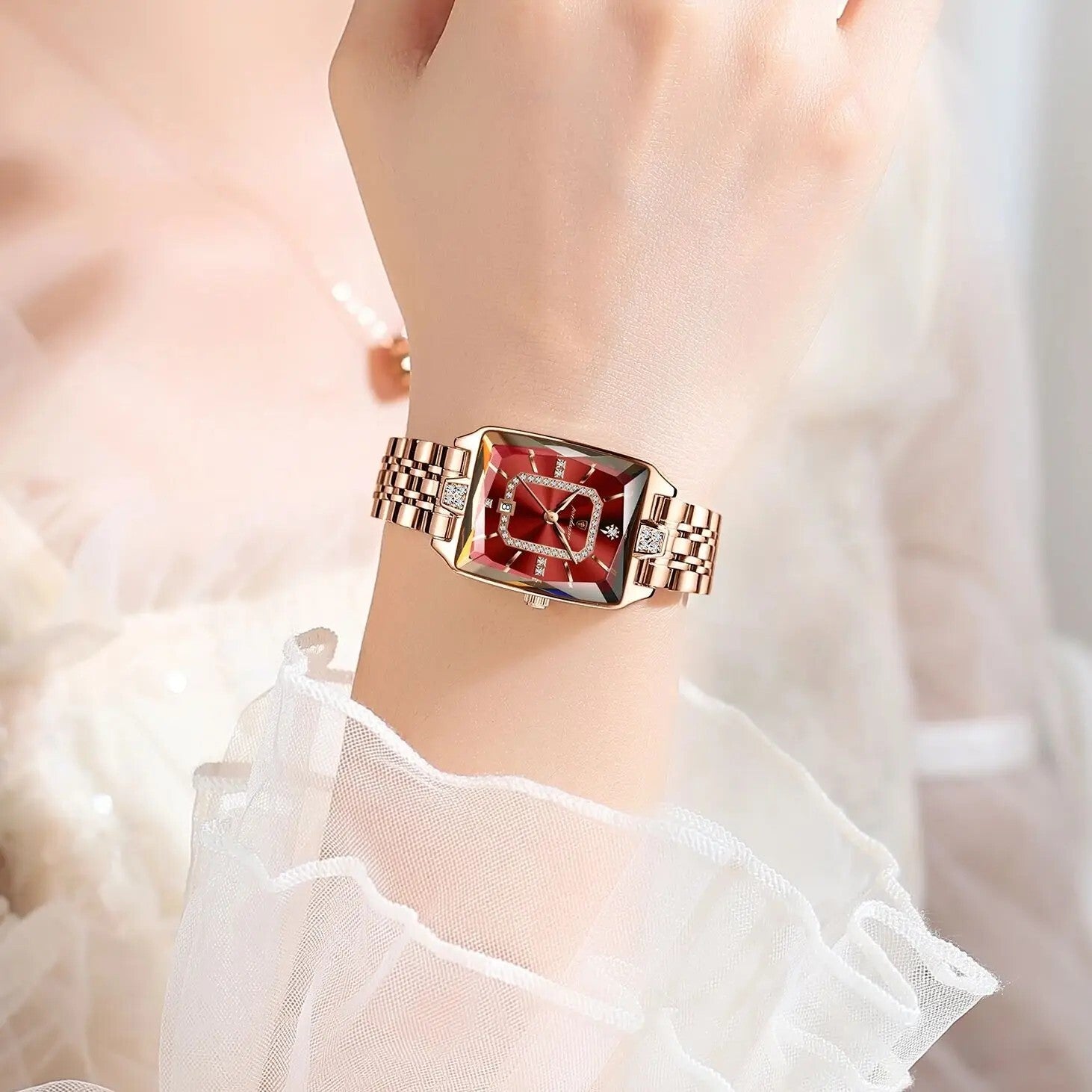 New Elegant Women'S Waterproof Stainless Steel Quartz Watch with Date Display